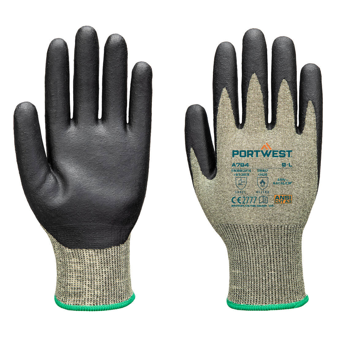 A784 - Arc Grip 18C Level 1 Glove Green/Black