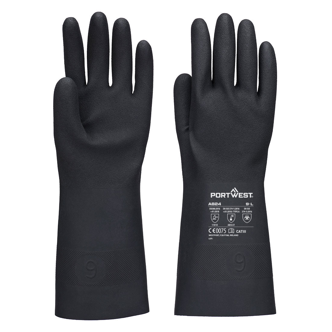 A824 - Chem 350 Butyl Gauntlet Black