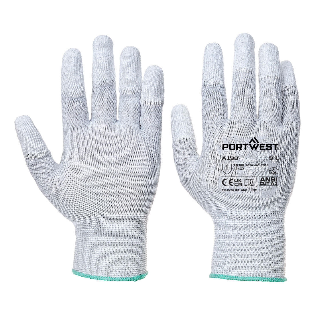 Portwest AB198 - ESD 13 PU Fingertip Essential Multipack (Pk12) Grey