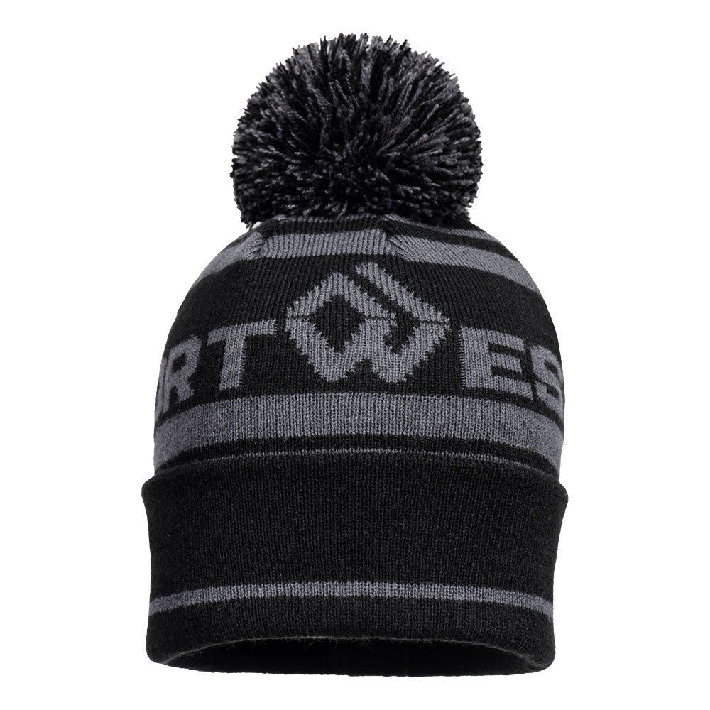 Portwest B036 Bobble Hat – Metal Grey | Warm Knit Beanie with Pom Pom