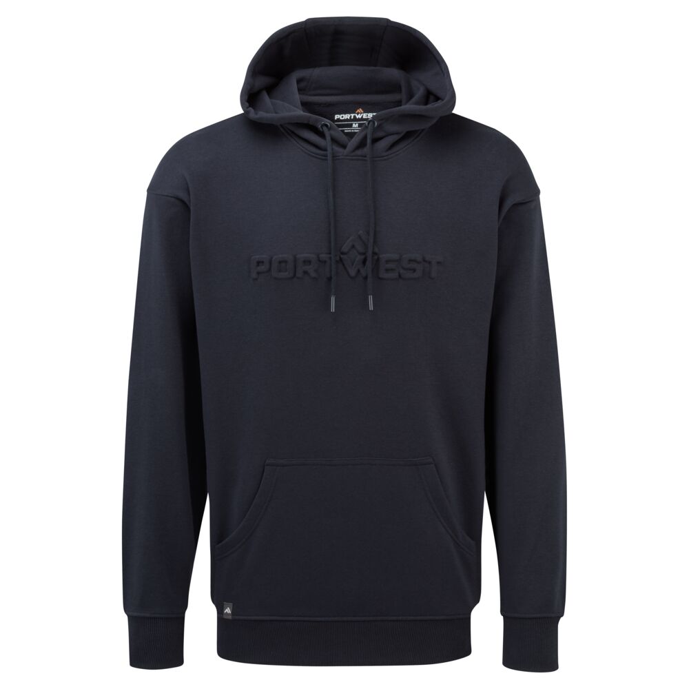 B331 - Portwest Embossed Hoodie Black, Navy