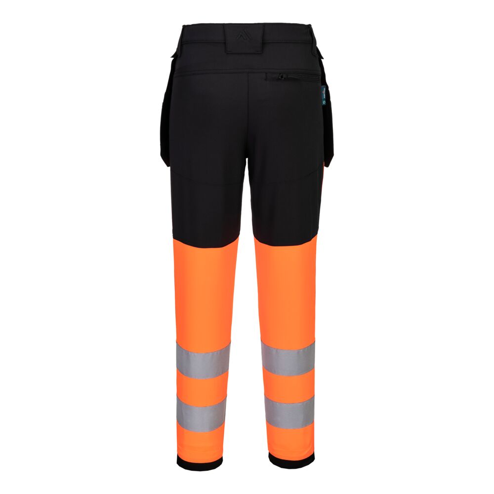 CD847 - WX2 Eco Hi-Vis Women's Class 1 Stretch Trouser Orange/Black, Yellow/Black