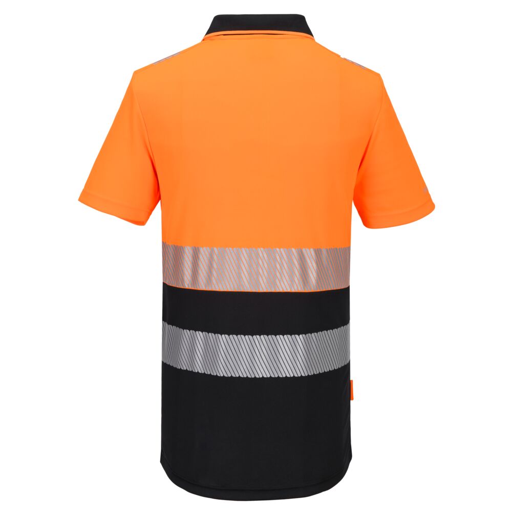 DX435 - DX4 Hi-Vis Zip Class 1 Polo Shirt S/S Orange/Black, Yellow/Black