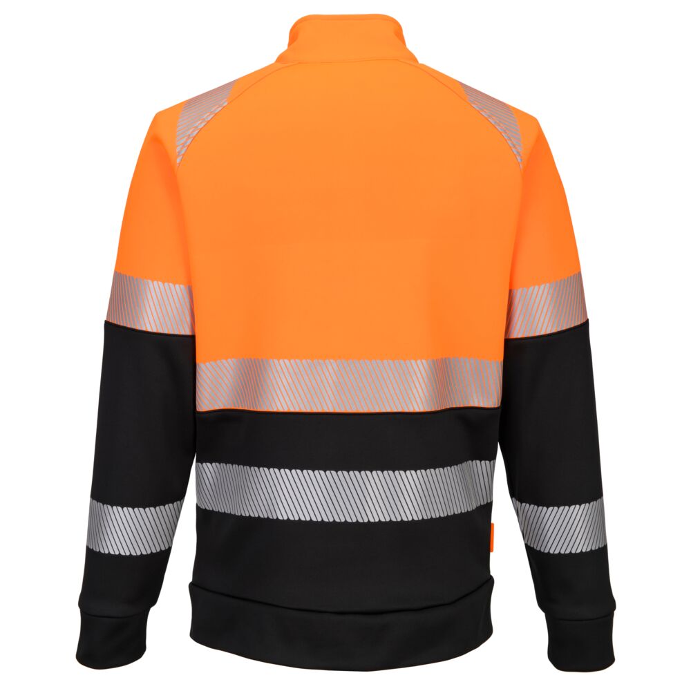 DX490 - DX4 Hi-Vis Class 1 Funnel Neck Zipped Sweatshirt Orange/Black, Yellow/Black