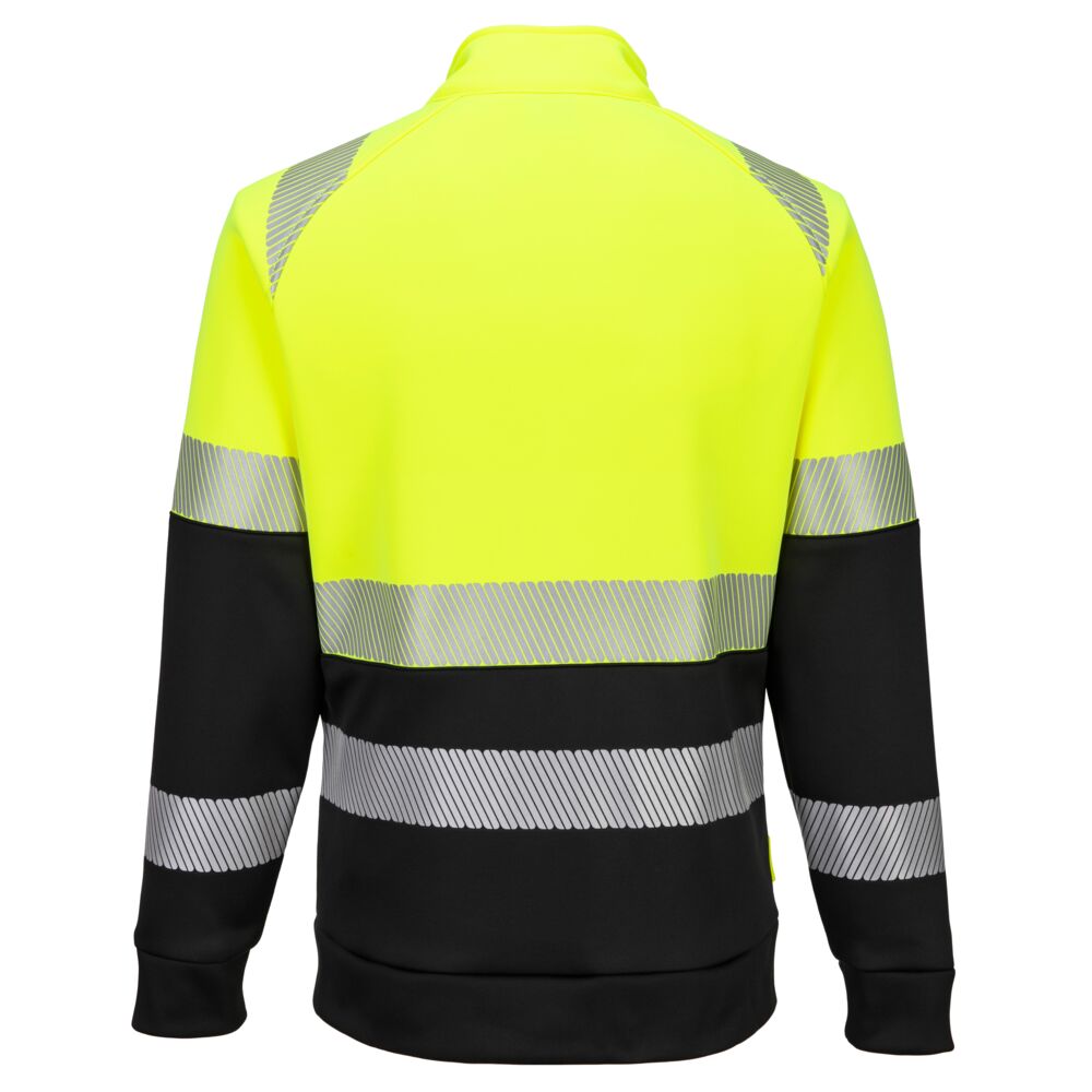 DX490 - DX4 Hi-Vis Class 1 Funnel Neck Zipped Sweatshirt Orange/Black, Yellow/Black
