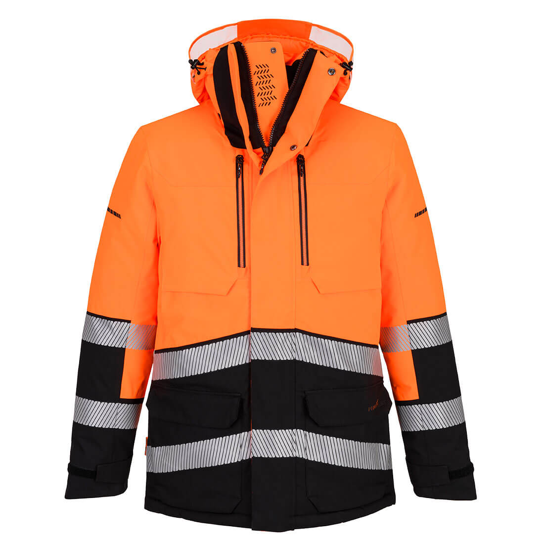 EV401 - EV4 Hi-Vis Expedition Parka Jacket Orange/Black, Yellow/Black