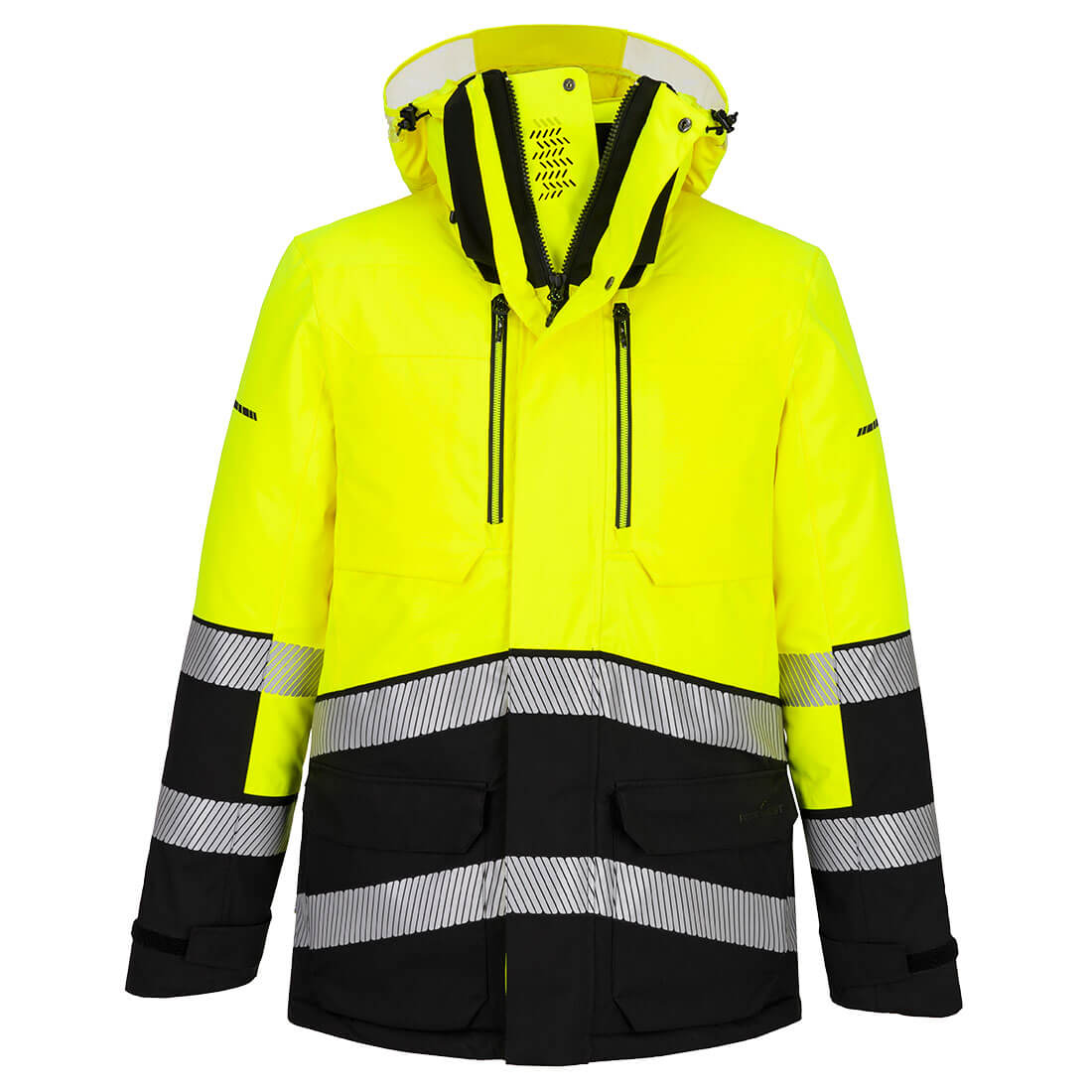 EV401 - EV4 Hi-Vis Expedition Parka Jacket Orange/Black, Yellow/Black