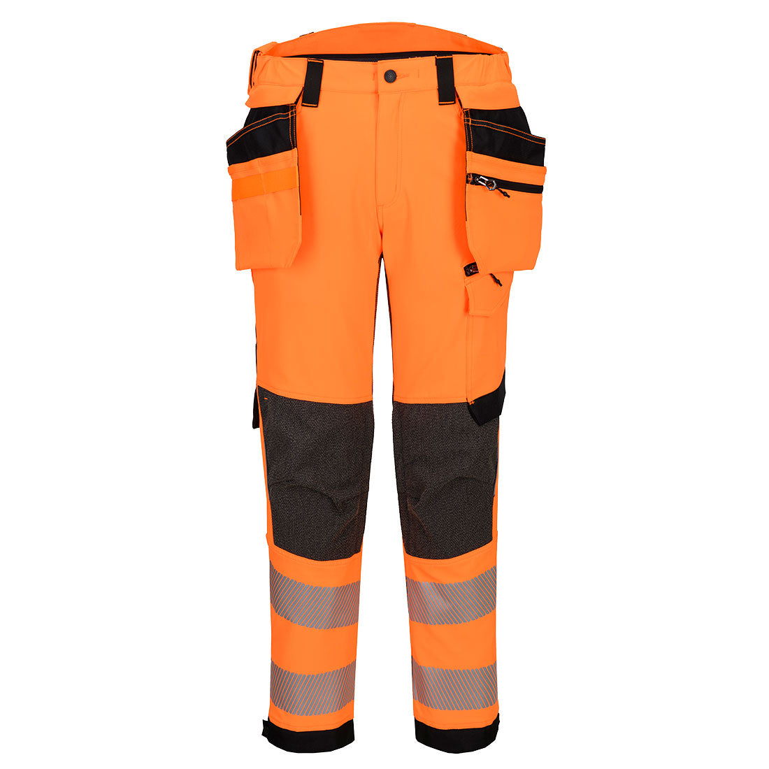 EV448 - EV4 Hi-Vis Stretch Detachable Holster Class 2 Trousers Orange/Black, Yellow/Black