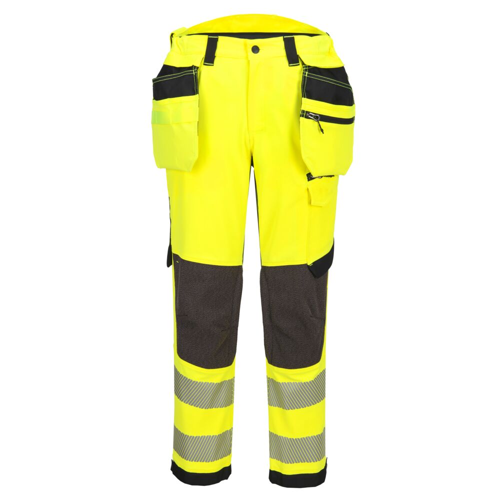 EV448 - EV4 Hi-Vis Stretch Detachable Holster Class 2 Trousers Orange/Black, Yellow/Black