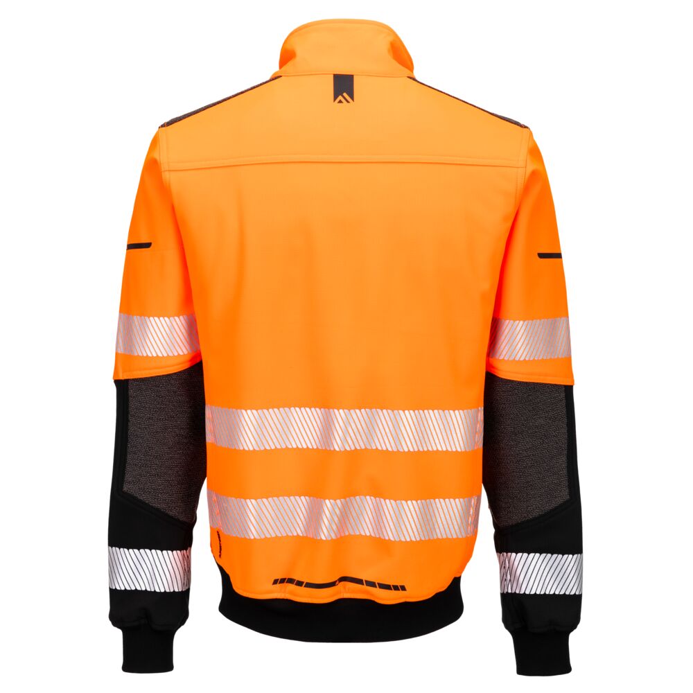 EV468 - EV4 Hi-Vis Softshell Bomber (3L) Orange/Black, Yellow/Black