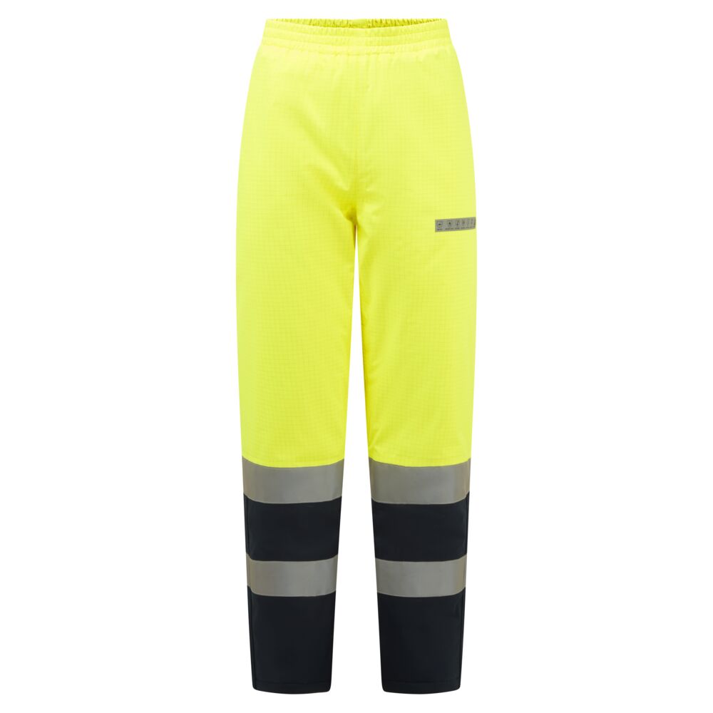 FR434 - Bizflame Rain+ Hi-Vis Multi-Norm Contrast FR Winter Trousers Yellow/Navy