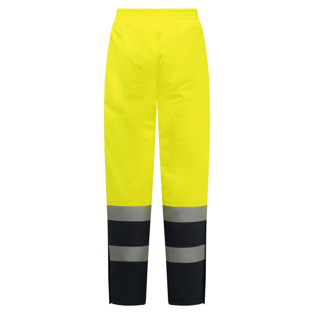 FR434 - Bizflame Rain+ Hi-Vis Multi-Norm Contrast FR Winter Trousers Yellow/Navy