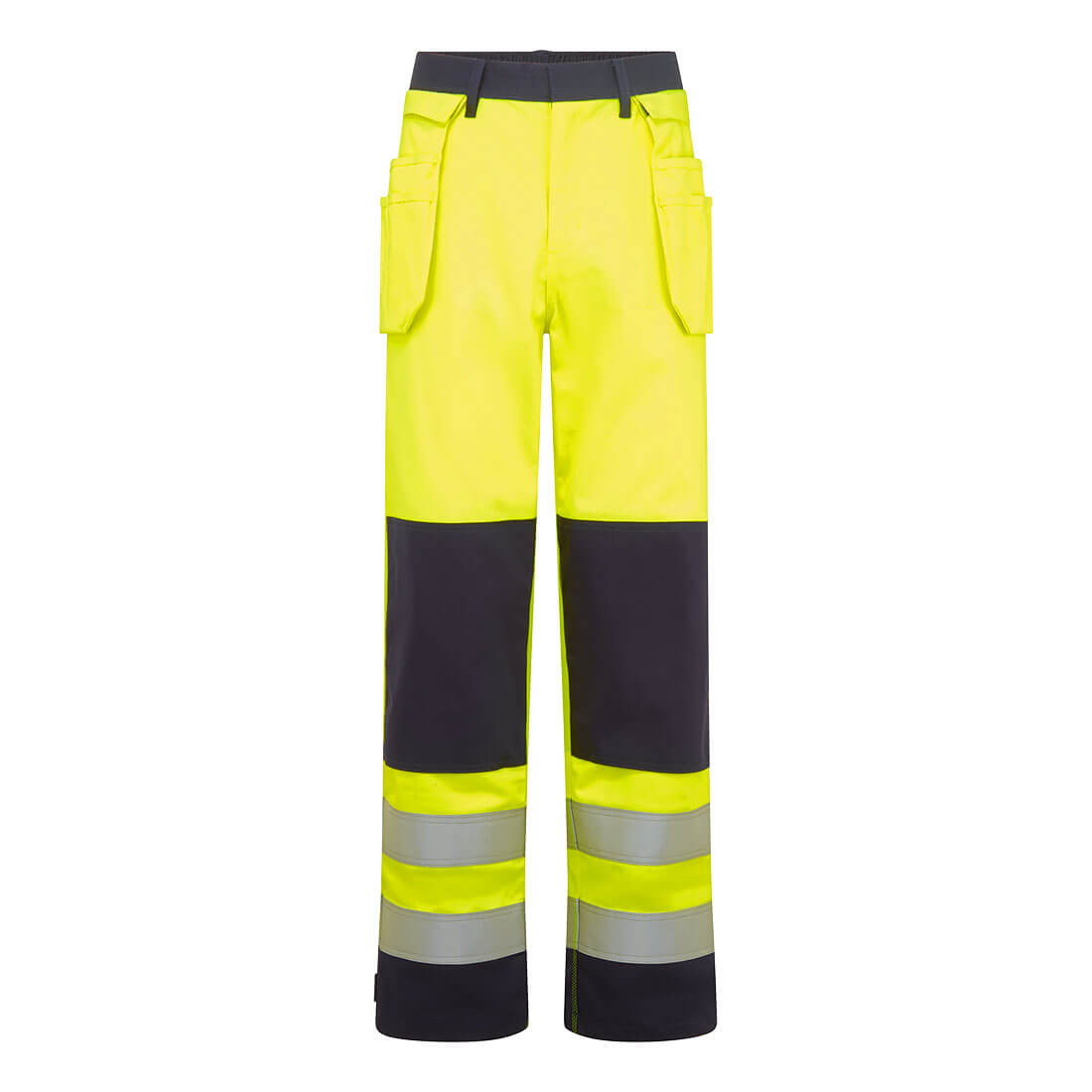FR440 - Bizflame Work Hi-Vis Contrast FR Holster Trousers Yellow/Navy