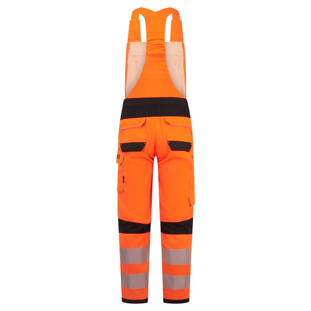 FR453 - PW3 Modaflame Work HVO Multi-Norm FR Bib and Brace Orange/Black