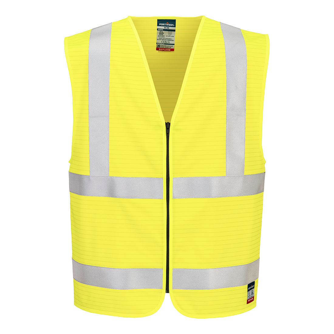 FR615 - Bizflame Hi-Vis FR Zip Vest Yellow
