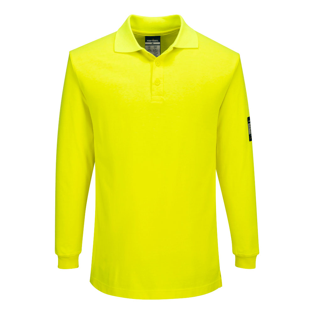 Modaflame Knit FR Long Sleeve Polo Shirt - FR805, Yellow