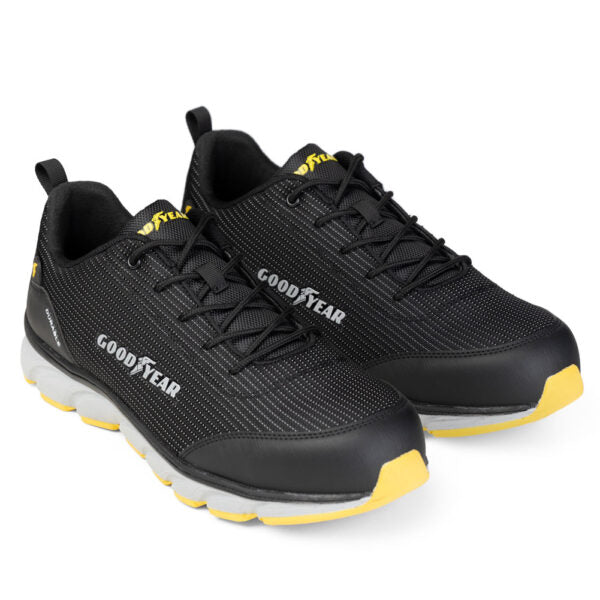Goodyear GYSHU1667 S1PL Composite Safety Trainer – Lightweight, Metal-Free, Slip & Heat Resistant Work Shoe - BLACK