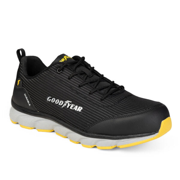 Goodyear GYSHU1667 S1PL Composite Safety Trainer – Lightweight, Metal-Free, Slip & Heat Resistant Work Shoe - BLACK