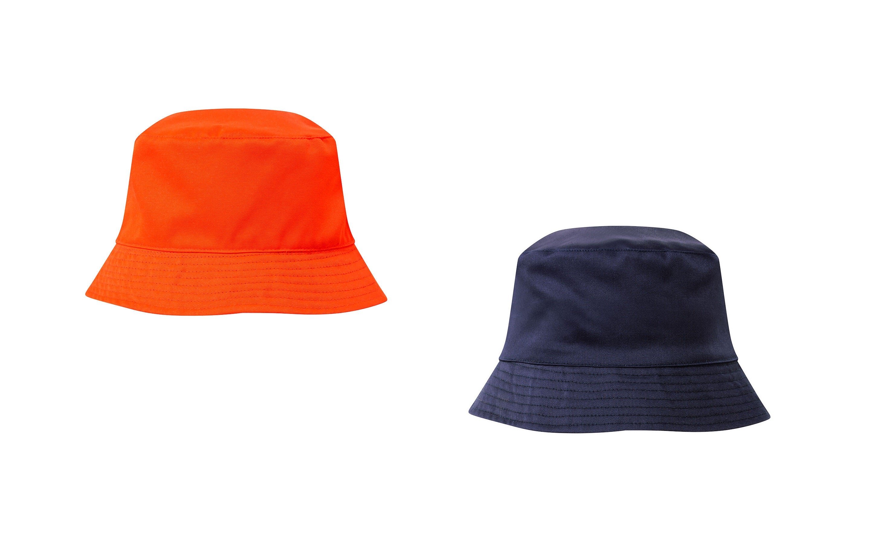 HA23 - Reversible Bucket Hat Black/Yellow, Khaki/Forest Green, Navy/Orange