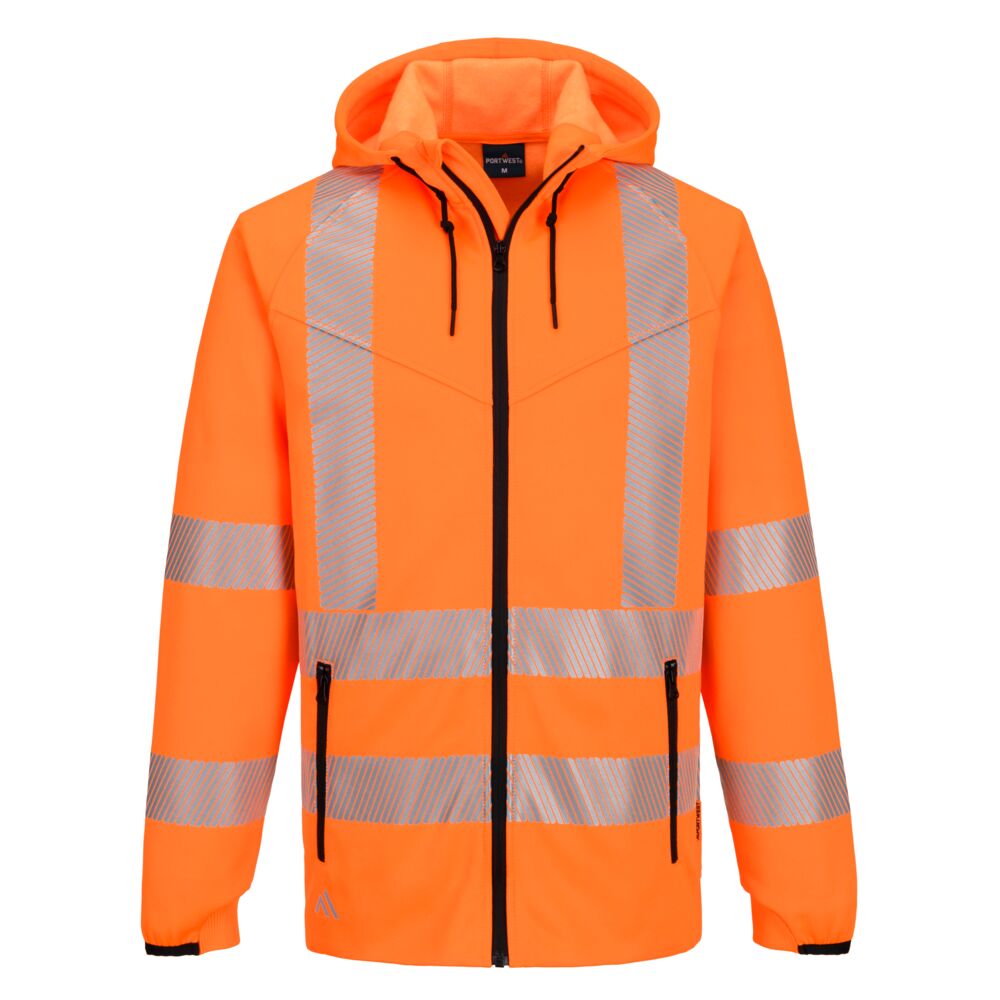 KX303 - KX3 Sport Hi-Vis Zipped Hoodie Orange, Yellow