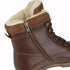 L 032 Woodland Leather Lace/Zip High Ankle Country Boots Faux Fur Warm Lining