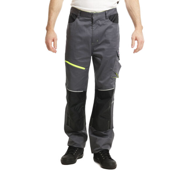 Lee Cooper LCPNT246 Men’s Stretch Work Trousers – Holster Pockets, Knee Pad Ready, Reflective Trim