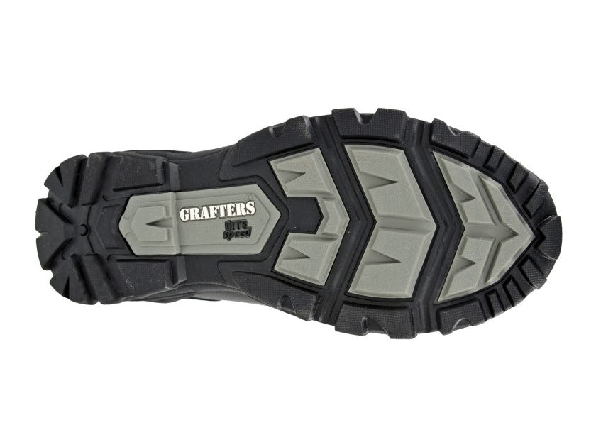 Grafters Mens Tiger Full Grain Leather Combat Boot M 135A Black