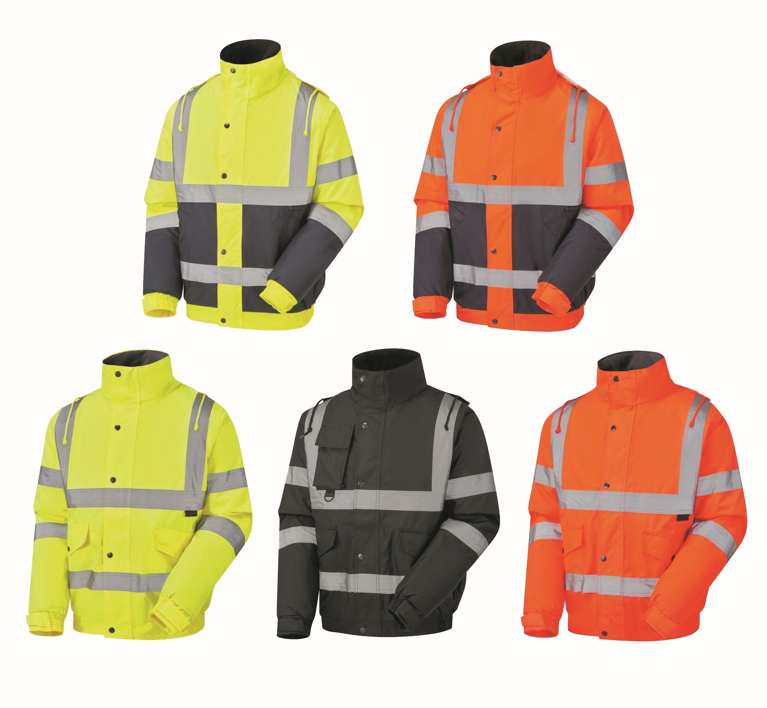 Stormway Mens Waterproof Two Tone Bomber Hi Vis Visibility Standard Safety Work Wear Jacket EN ISO 20471 Class 3