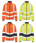 Hi vis Puffer Jacket Lightweight Winter Work Coat with Conceal Hood Class 3