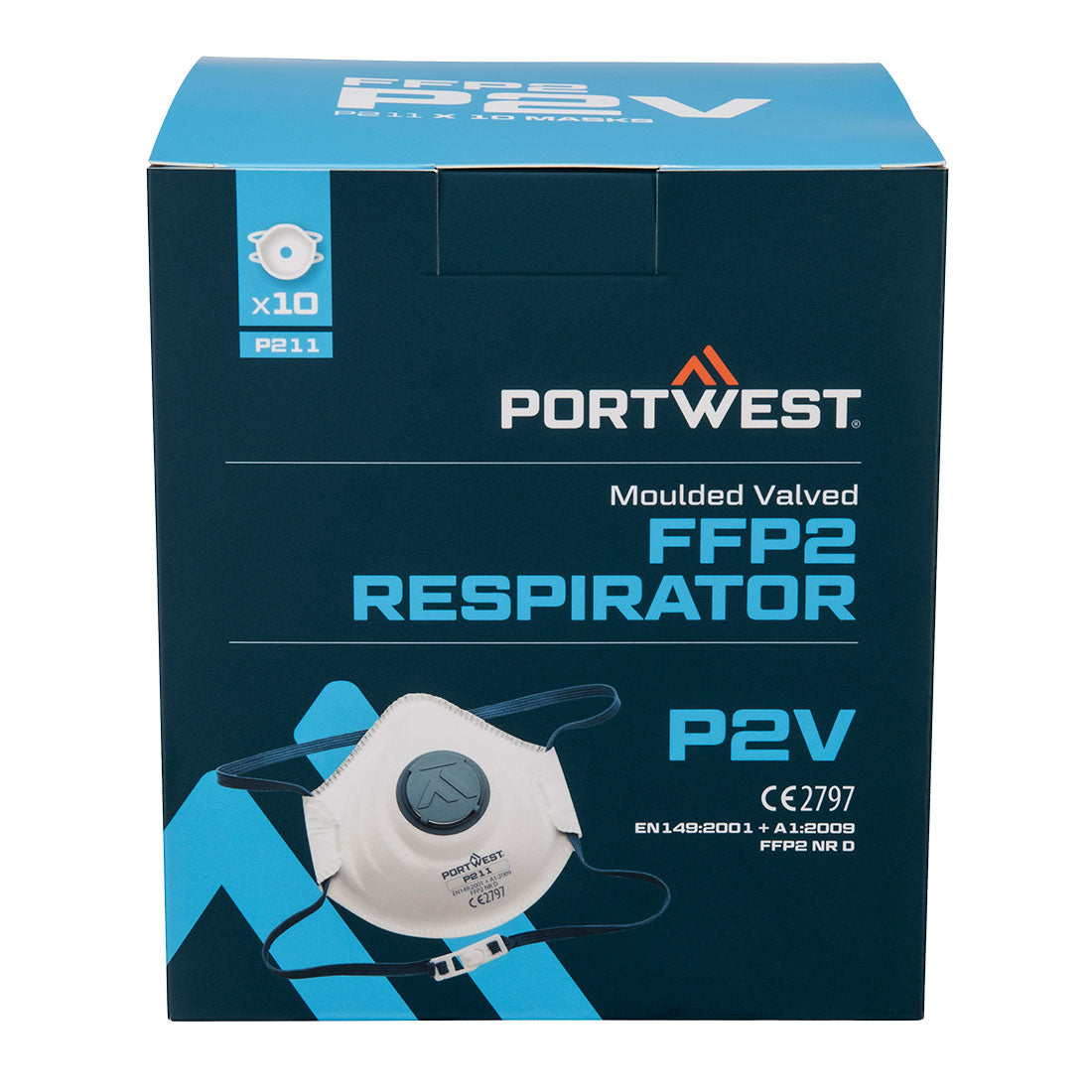 Moulded FFP2 Valved Respirator (Pk10) White P211