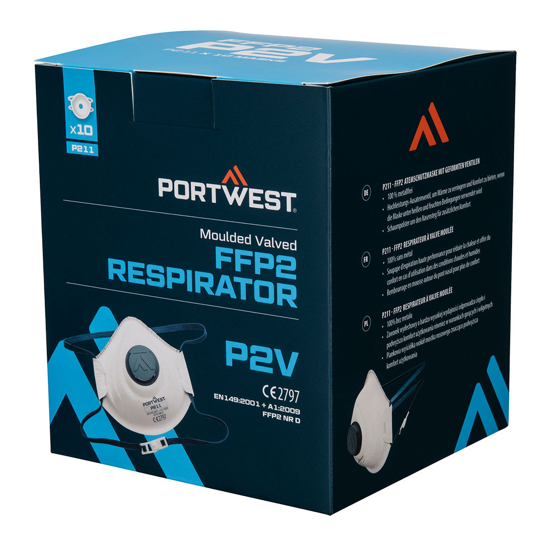 Moulded FFP2 Valved Respirator (Pk10) White P211