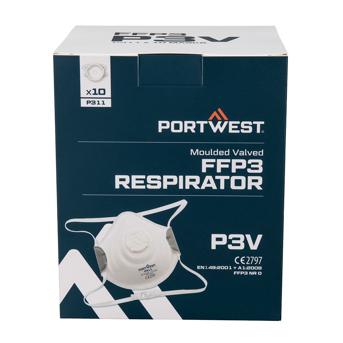 Moulded FFP3 Valved Respirator (Pk10) White P311