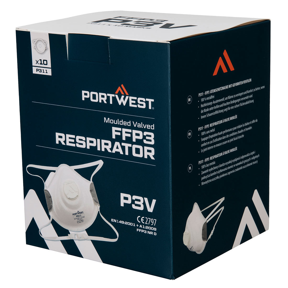 Moulded FFP3 Valved Respirator (Pk10) White P311