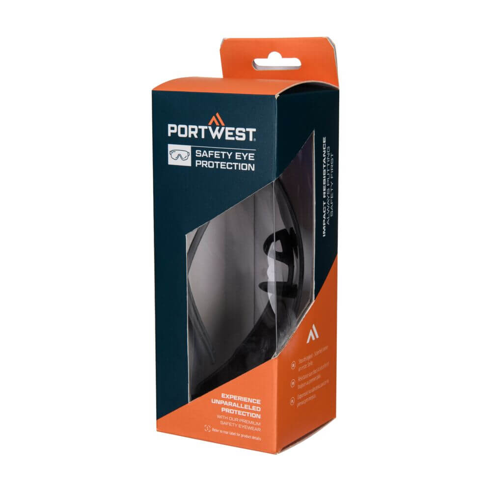 Portwest PT01 - Sporty Shield Safety Glasses Blue Mirror