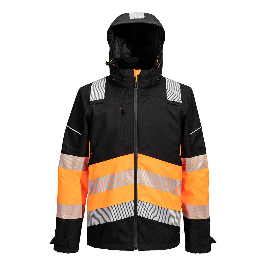 PW3 Hi-Vis Class 1 Extreme Rain Jacket - PW368,  Orange/Black - Yellow/Black