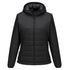 Professional Women's Hooded Insulated Baffle Jacket - S613, Black, Metal Grey, Navy