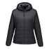 Professional Women's Hooded Insulated Baffle Jacket - S613, Black, Metal Grey, Navy