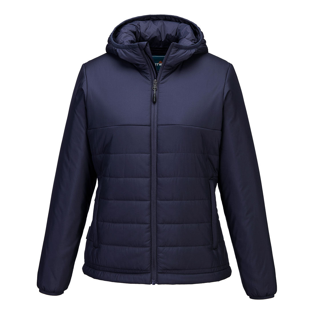 Professional Women's Hooded Insulated Baffle Jacket - S613, Black, Metal Grey, Navy