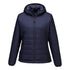 Professional Women's Hooded Insulated Baffle Jacket - S613, Black, Metal Grey, Navy