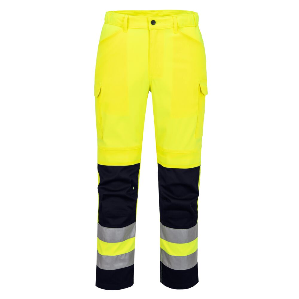 T143 - Hi-Vis Mesh Panel Trousers Orange/Navy, Yellow/Navy