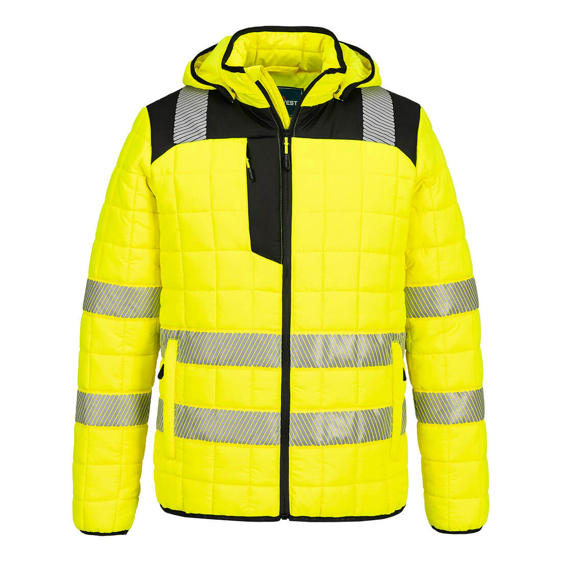 T165 - PW3 Hi-Vis Square Baffle Jacket Orange/Black, Yellow/Black