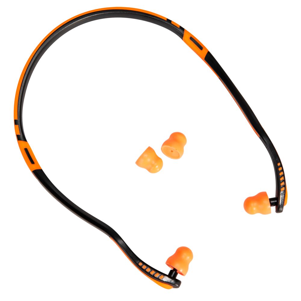 Portwest EP11 - Easy Fit PU Ear Plugs Banded (2 Pairs) Orange