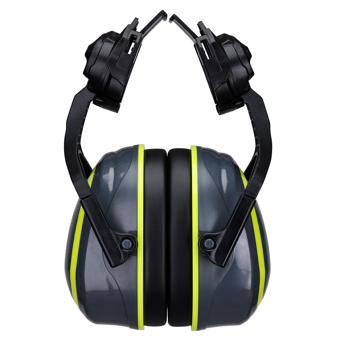 Portwest PW04 - HV Extreme Ear Defenders Medium Clip-On Metal Free Grey/Yellow