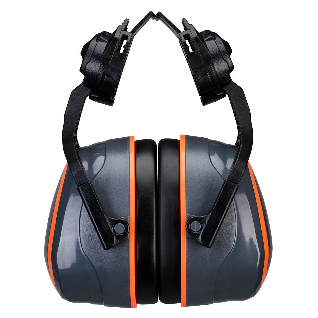 Portwest PW05 - HV Extreme Ear Defenders High Clip-On Metal Free Grey/Orange