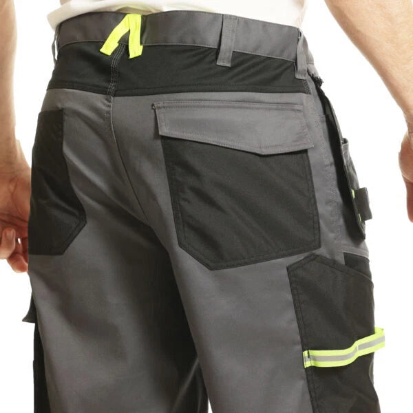 Lee Cooper Workwear LCSHO812 Hi Vis Detail Stretch Multi Pocket Work Holster Cargo Shorts