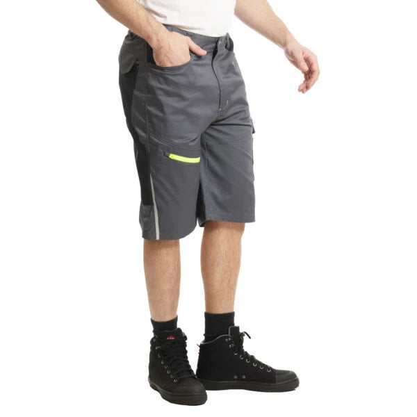 Lee Cooper Workwear LCSHO811 Hi Vis Detail Stretch Multi Pocket Work Cargo Shorts