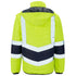Hi vis Puffer Jacket Lightweight Winter Work Coat with Conceal Hood Class 3