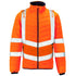 Hi vis Puffer Jacket Lightweight Winter Work Coat with Conceal Hood Class 3