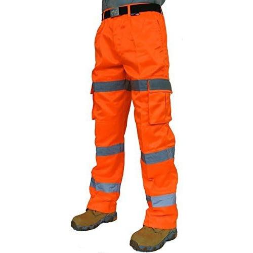 Hi Vis Combat Cargo Trousers – 3 Band Reflective, Knee Pocket, Durable Safety Workwear for Site Use