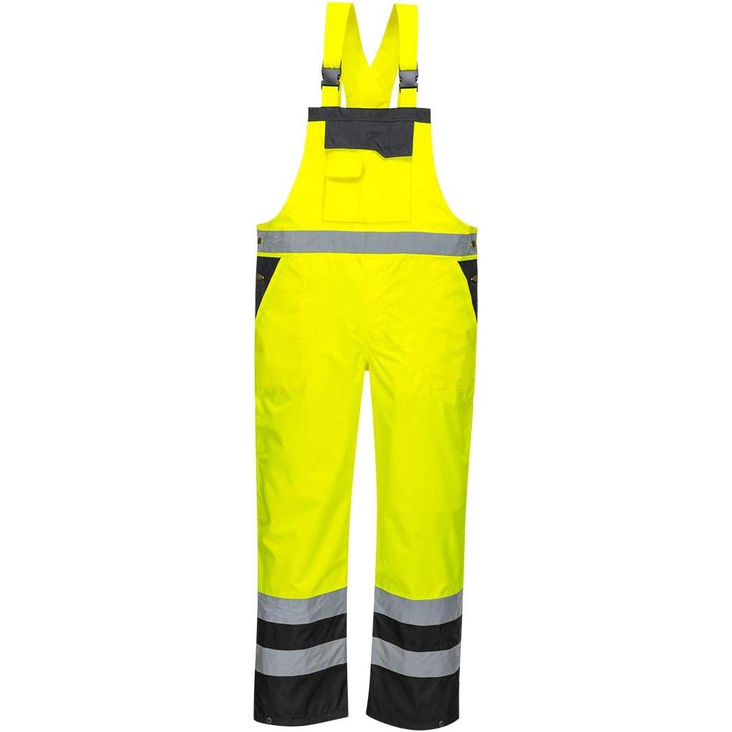 Stormway Men’s Hi Vis Waterproof Bib & Brace Overalls – Contrast Workwear Dungarees for Safety & Comfort